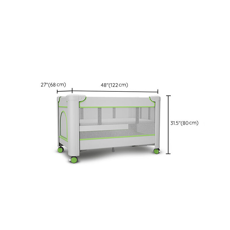 Assembled Baby Crib Portable Folding Crib with Adjustable Height