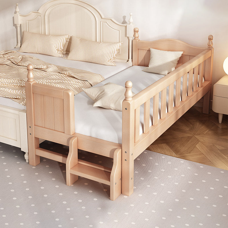 Traditional Solid Wood Nursery Bed Natural Baby Crib with Guardrail