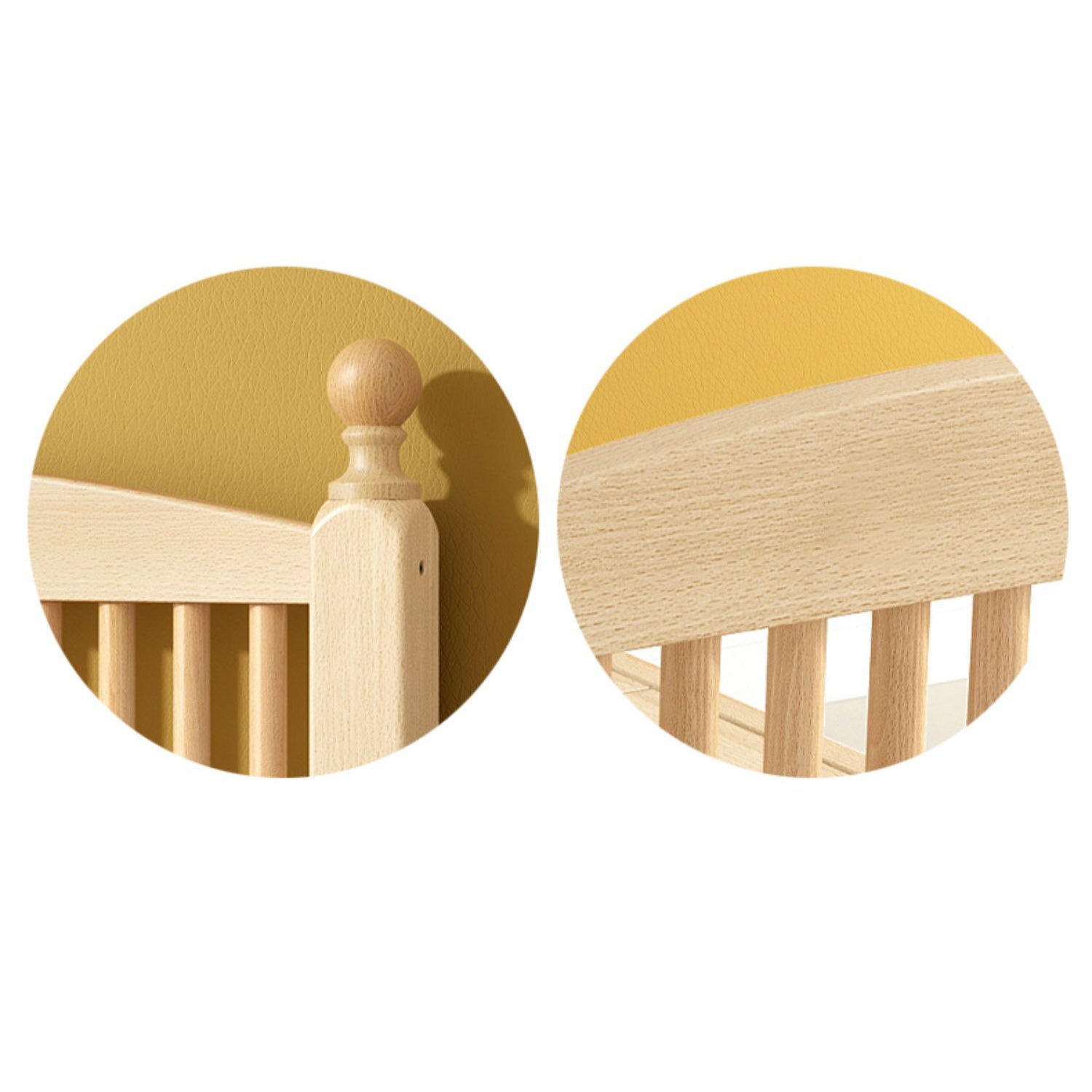 Standard Baby Crib Solid Wood Toddler Guard Rails Included Nursery Bed