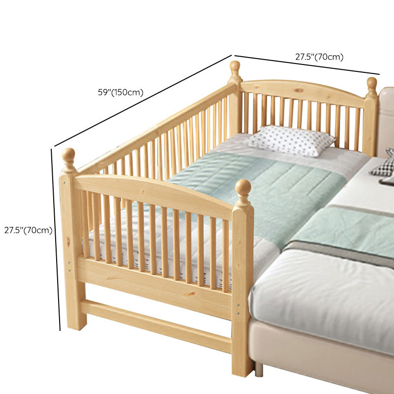 Standard Baby Crib Solid Wood Toddler Guard Rails Included Nursery Bed