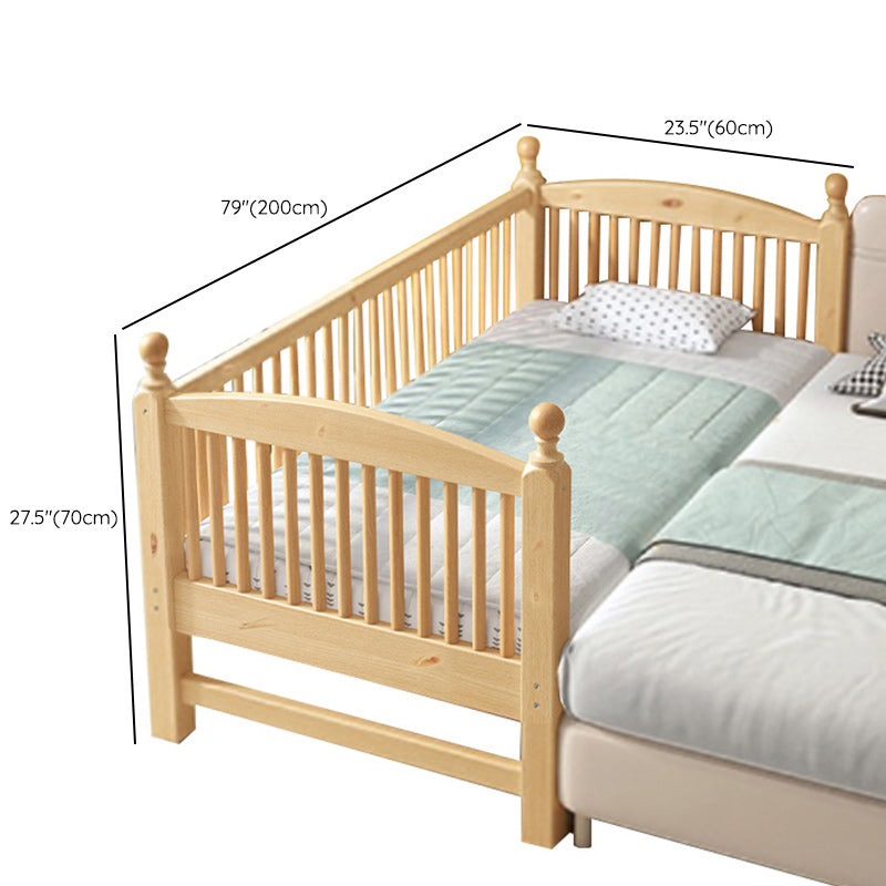 Solid Wood Nursery Bed Toddler Guard Rails Included Baby Crib