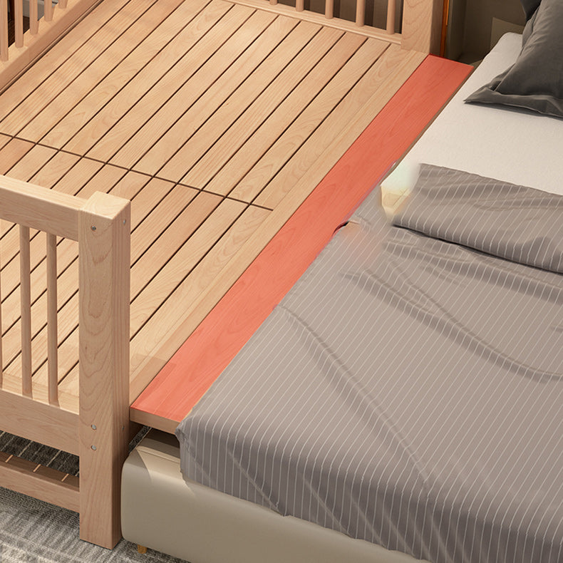 Scandinavian Solid Wood Baby Crib Toddler Guard Rails Included Nursery Bed