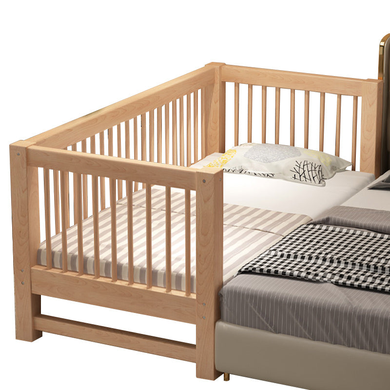 Scandinavian Solid Wood Baby Crib Toddler Guard Rails Included Nursery Bed