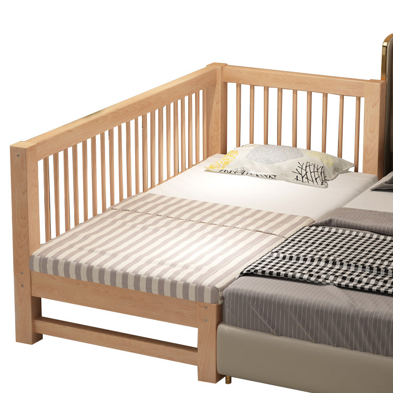 Scandinavian Solid Wood Baby Crib Toddler Guard Rails Included Nursery Bed