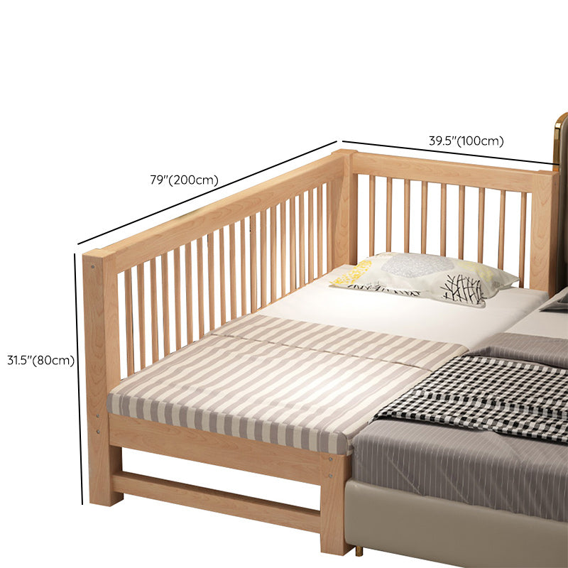 Scandinavian Solid Wood Baby Crib Toddler Guard Rails Included Nursery Bed