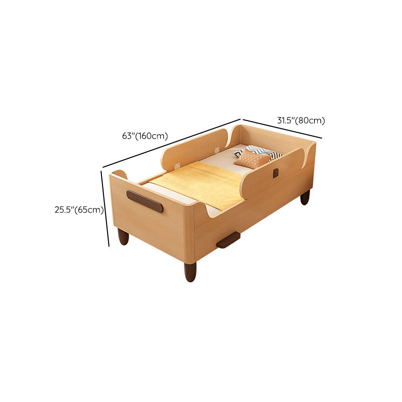 Solid Wood Convertible Crib Scandinavian Nursery Bed with Mattress