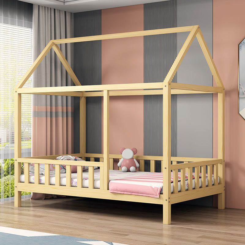 Standard Size Solid Wood Nursery Bed Modern Nursery Crib in Light Wood