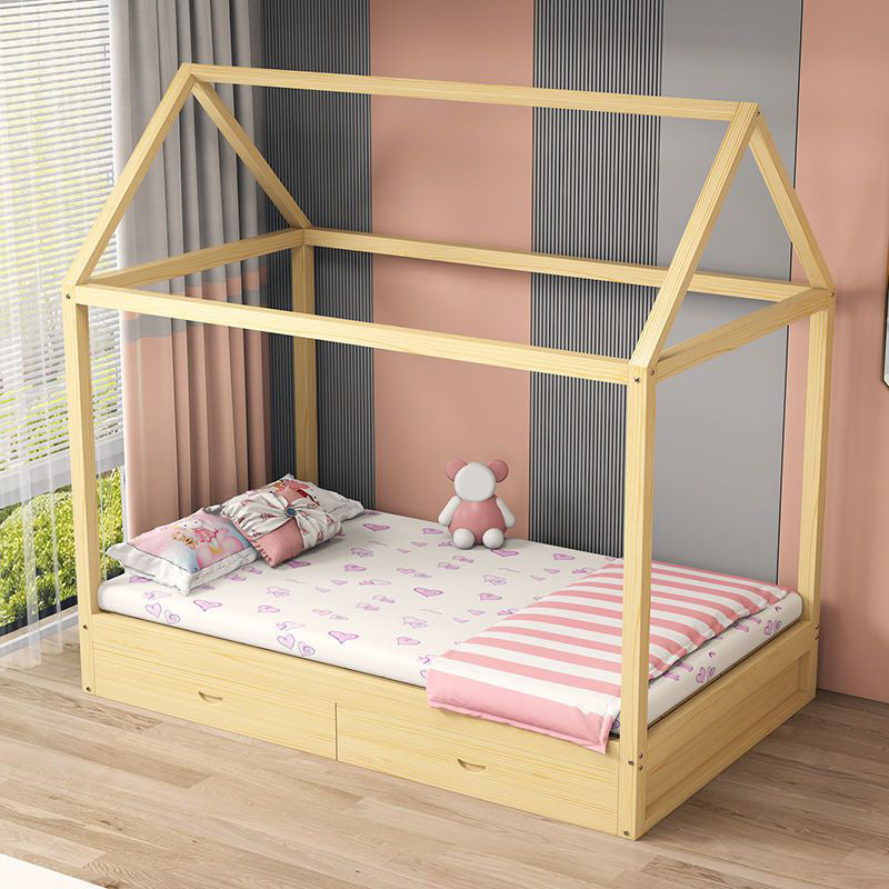 Standard Size Solid Wood Nursery Bed Modern Nursery Crib in Light Wood