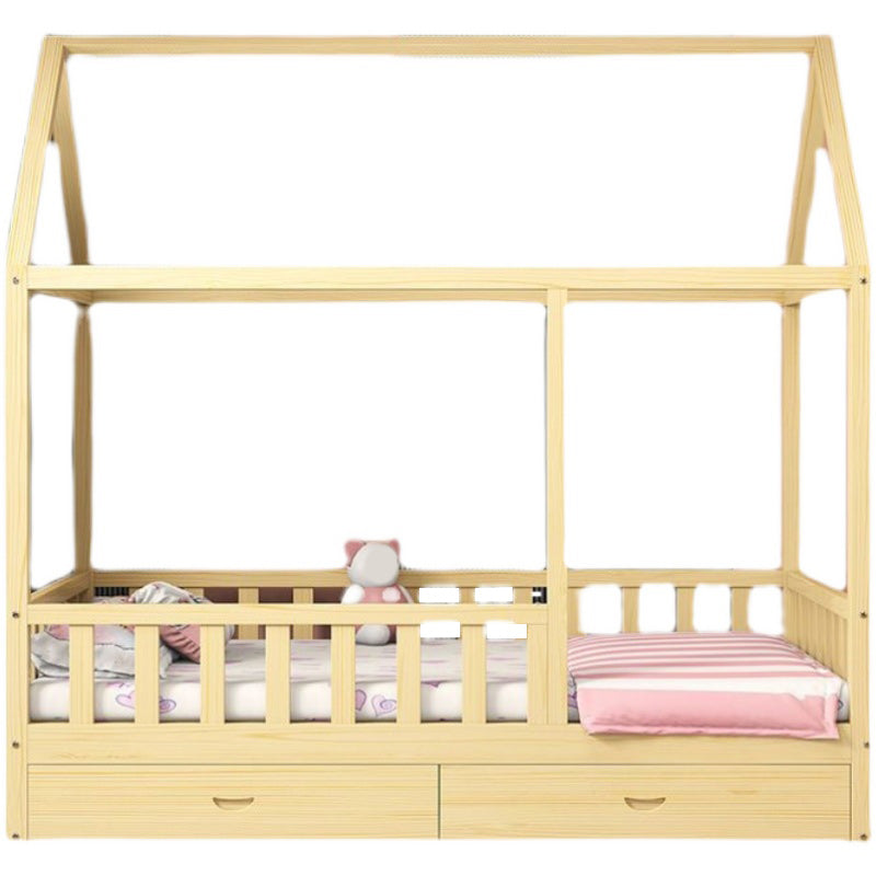 Standard Size Solid Wood Nursery Bed Modern Nursery Crib in Light Wood