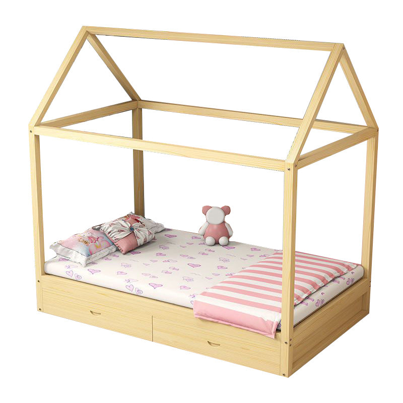 Standard Size Solid Wood Nursery Bed Modern Nursery Crib in Light Wood