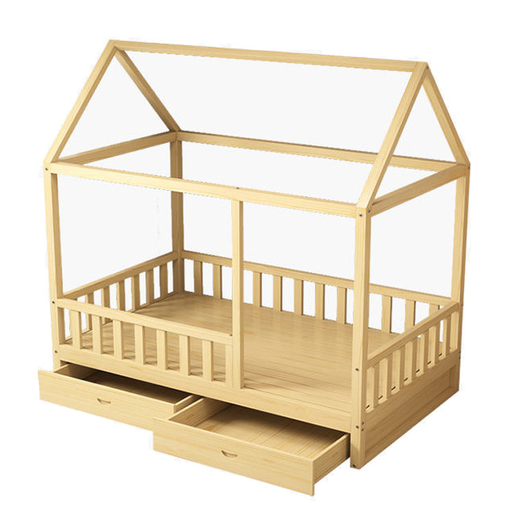 Standard Size Solid Wood Nursery Bed Modern Nursery Crib in Light Wood