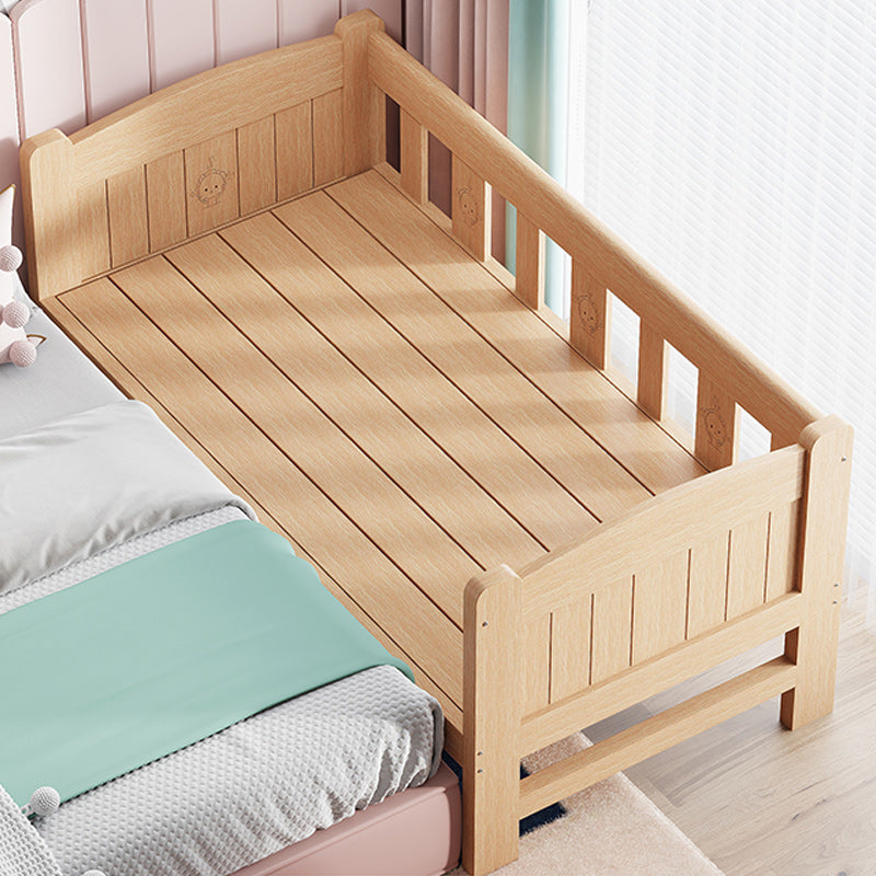 Contemporary Solid Wood Baby Crib with Guardrail Wood Crib in Natural