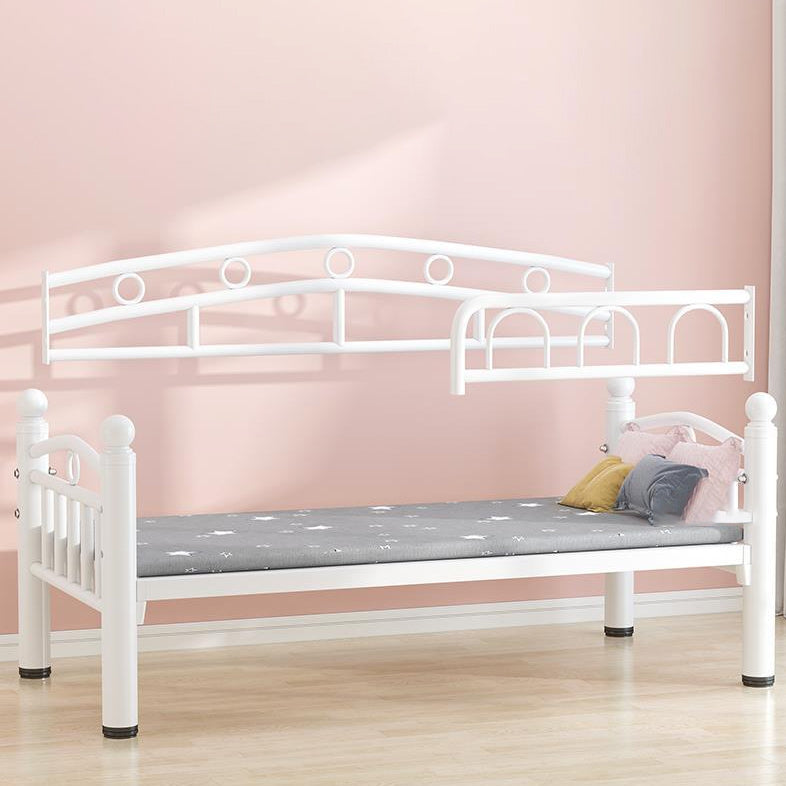 Industrial Rectangle Crib Metal 2-In-1 Convertible Nursery Bedwith Casters