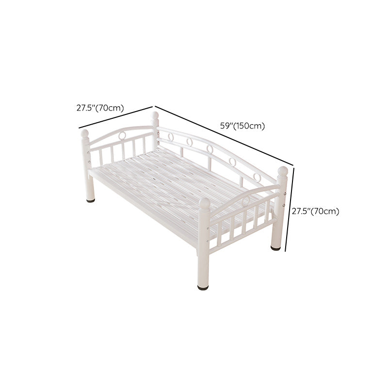 Industrial Rectangle Crib Metal 2-In-1 Convertible Nursery Bedwith Casters