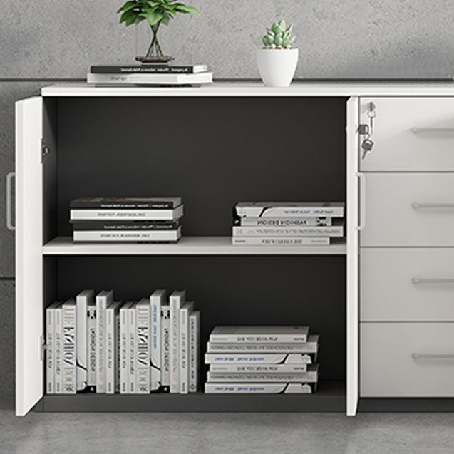 Nordic File Cabinet Contrast Panel Storage Shelves Metal Locking Drawers File Cabinet