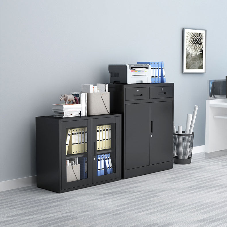 Contemporary File Cabinet Steel Frame Key Lock File Cabinet with Shelves for Office