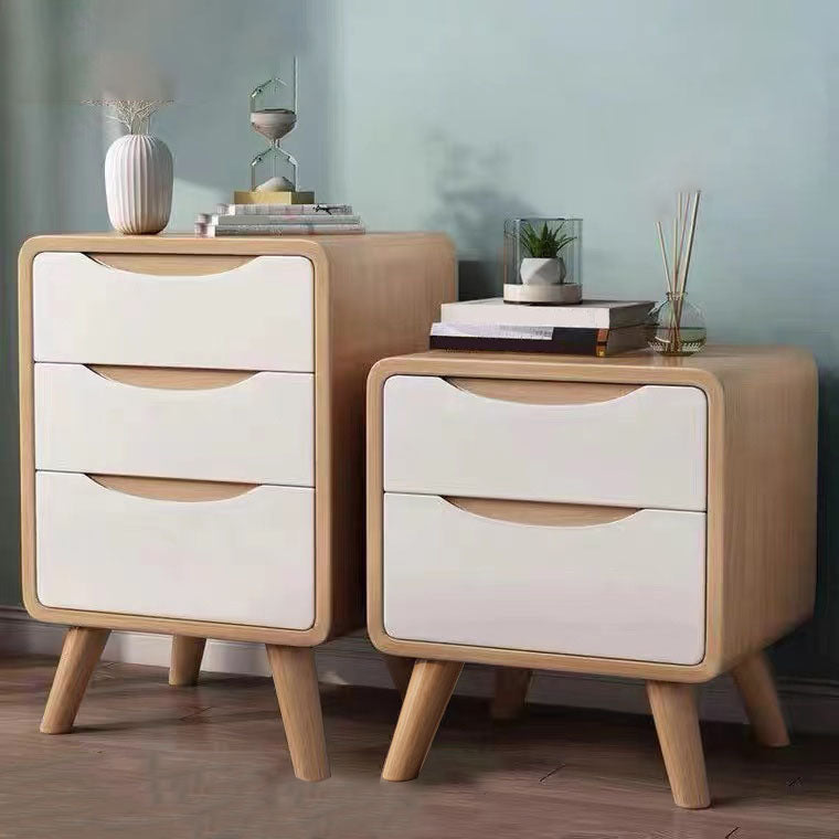 Solid Wood Standard Nightstand 15.74"W Kids Bedside Table with Drawers