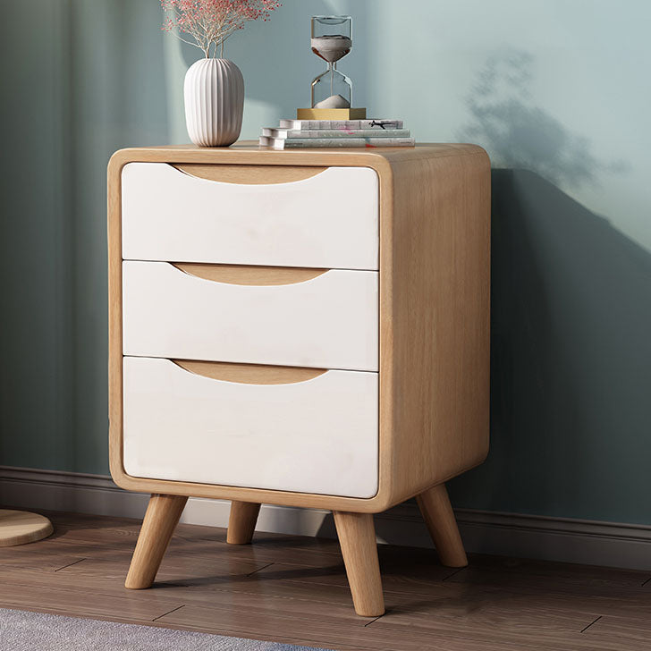 Solid Wood Standard Nightstand 15.74"W Kids Bedside Table with Drawers