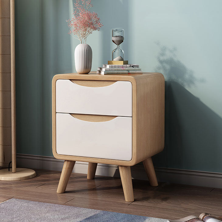 Solid Wood Standard Nightstand 15.74"W Kids Bedside Table with Drawers