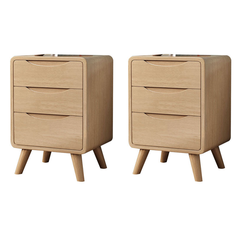 Solid Wood Standard Nightstand 15.74"W Kids Bedside Table with Drawers