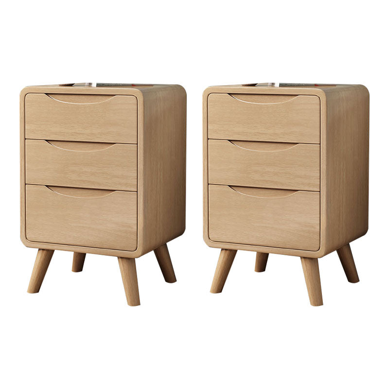 Solid Wood Standard Nightstand 15.74"W Kids Bedside Table with Drawers