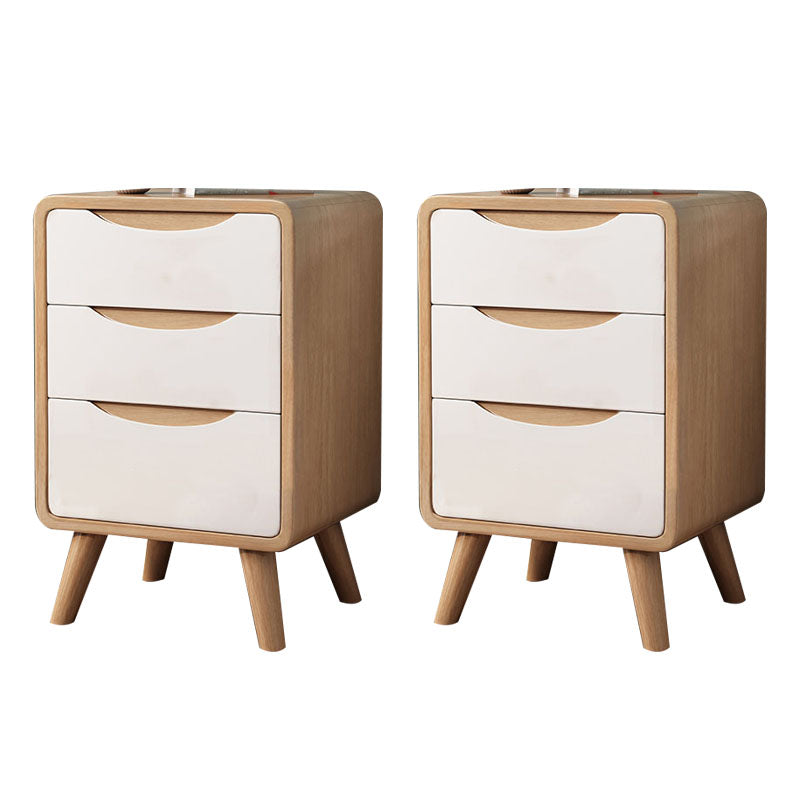 Solid Wood Standard Nightstand 15.74"W Kids Bedside Table with Drawers