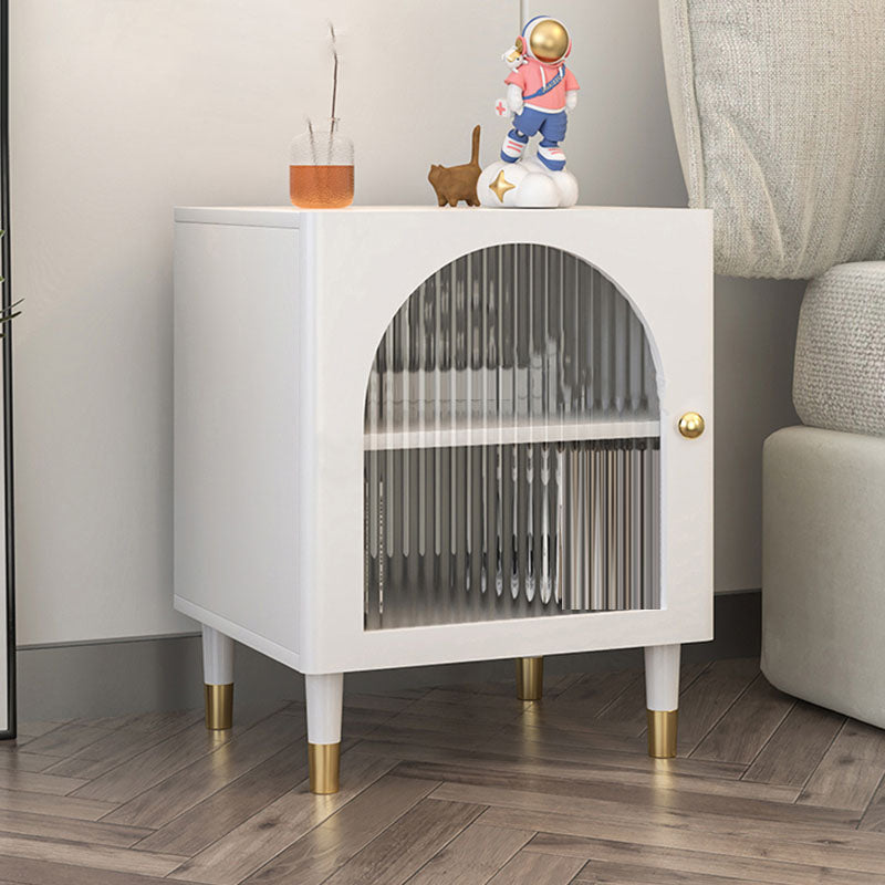 Modern Wooden Standard Nightstand 20.47"H Kids Bedside Table in White