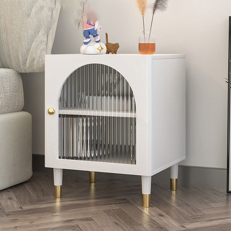 Modern Wooden Standard Nightstand 20.47"H Kids Bedside Table in White