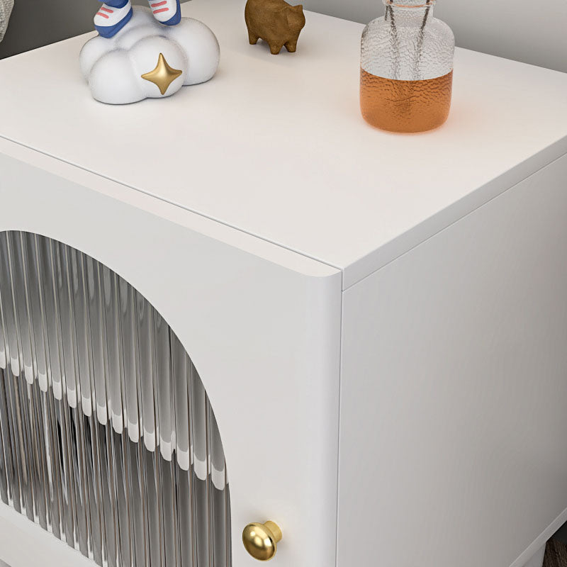 Modern Wooden Standard Nightstand 20.47"H Kids Bedside Table in White