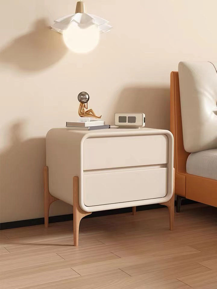 Modern Wooden Standard Nightstand with Drawer Kids Bedside Table