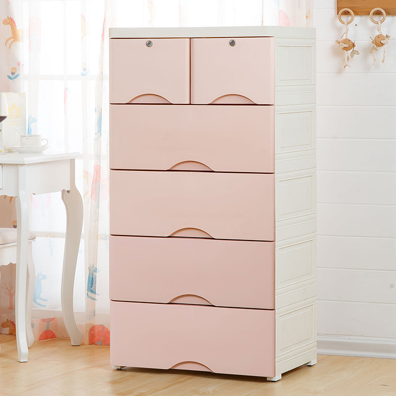 Modern Nursery Dresser Chest Kids Nightstand with 6 Drawers , 15.6 Inch Width