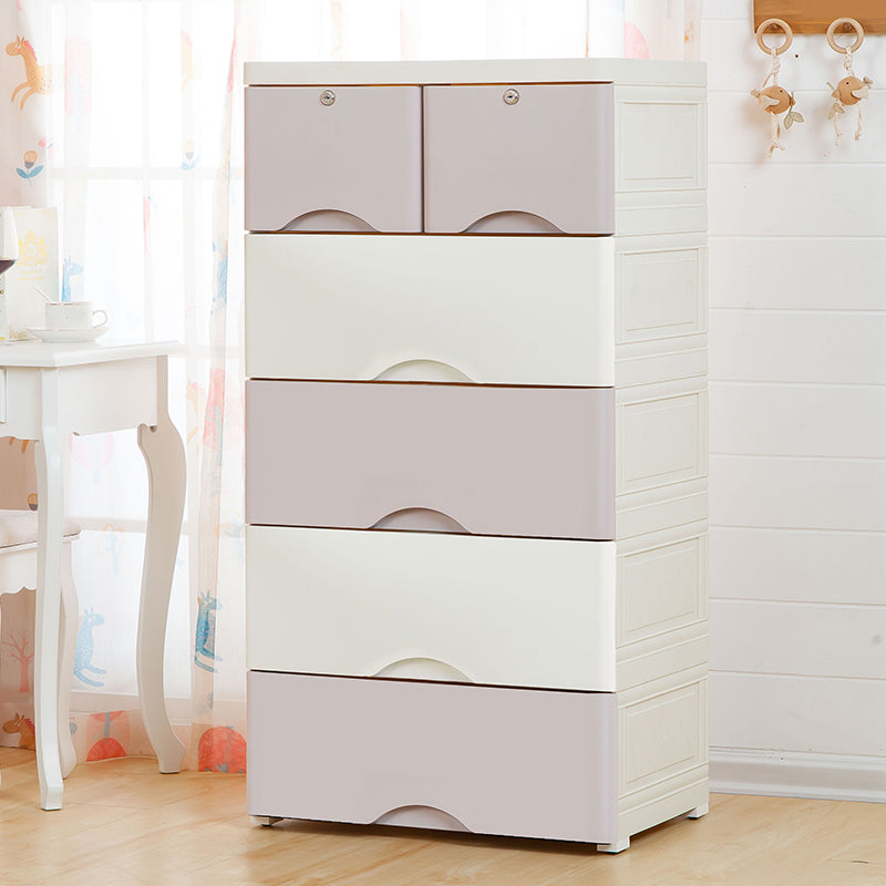 Modern Nursery Dresser Chest Kids Nightstand with 6 Drawers , 15.6 Inch Width