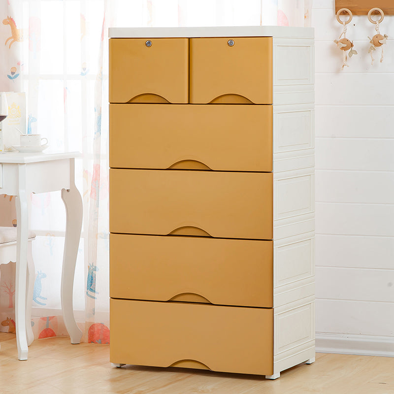 Modern Nursery Dresser Chest Kids Nightstand with 6 Drawers , 15.6 Inch Width