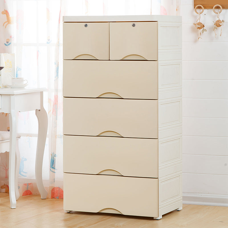 Modern Nursery Dresser Chest Kids Nightstand with 6 Drawers , 15.6 Inch Width