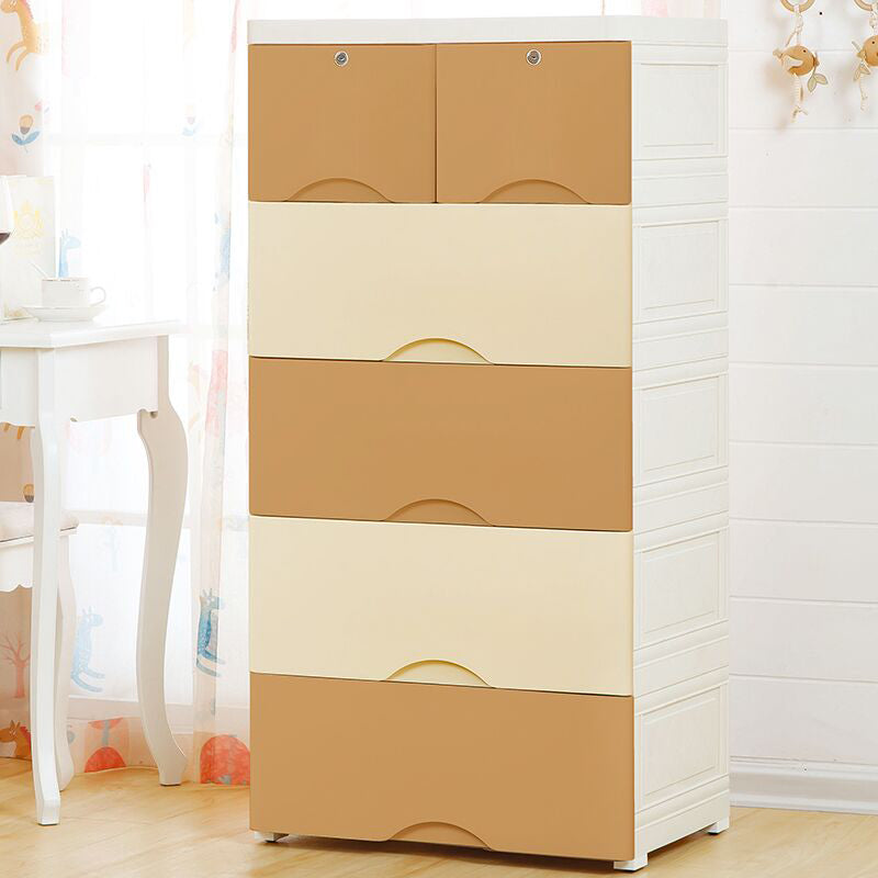 Modern Nursery Dresser Chest Kids Nightstand with 6 Drawers , 15.6 Inch Width