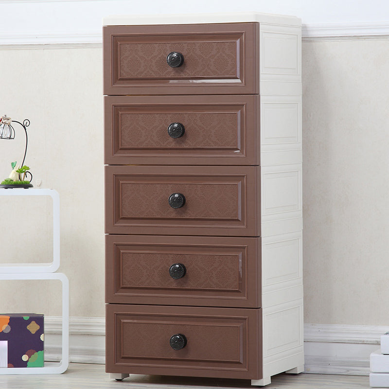 12.48 Inch Width Modern Nursery Dresser Chest Kids Nightstand with 5 Drawers