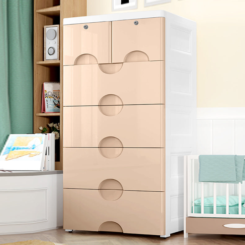 Modern Vertical Kids Dressers Plastic Nursery Dresser with Drawers for Home