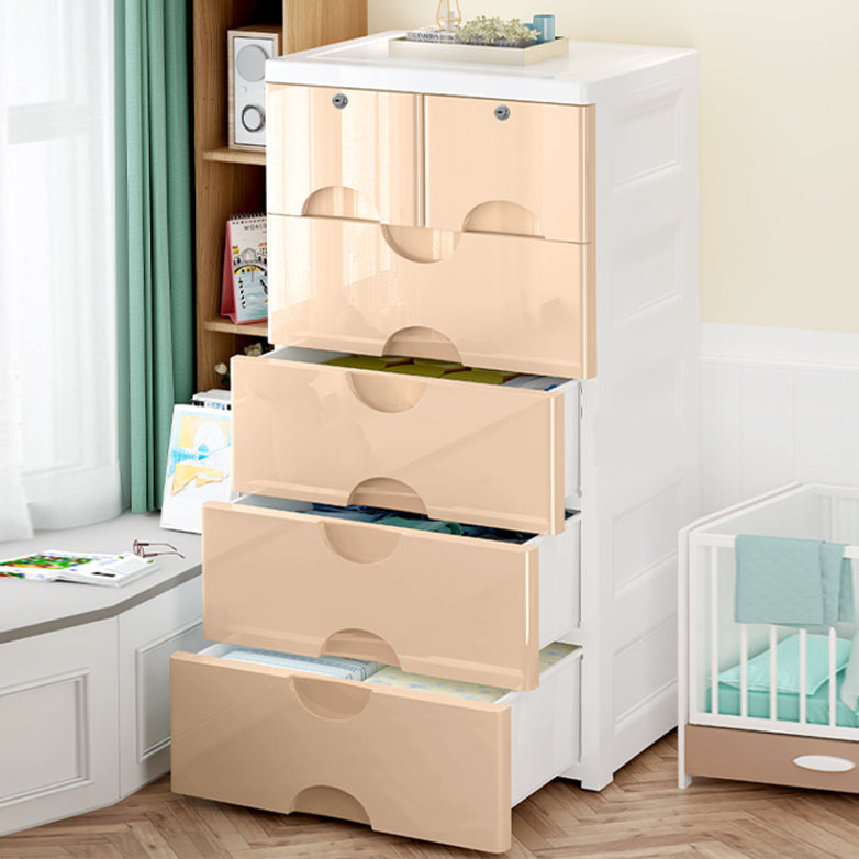 Modern Vertical Kids Dressers Plastic Nursery Dresser with Drawers for Home