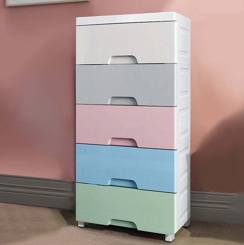 Modern Style Kids Nightstand Plastic Nursery Dresser with 5/6 Drawers