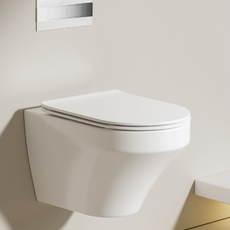 Modern White Ceramic Flush Toilet Wall Mount Toilet Bowl for Washroom