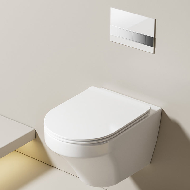 Modern White Ceramic Flush Toilet Wall Mount Toilet Bowl for Washroom