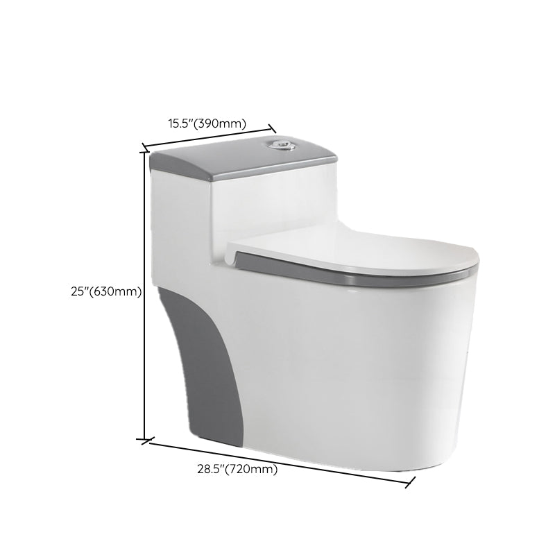 Traditional Gray Ceramic Flush Toilet Floor Mounted Urine Toilet for Washroom