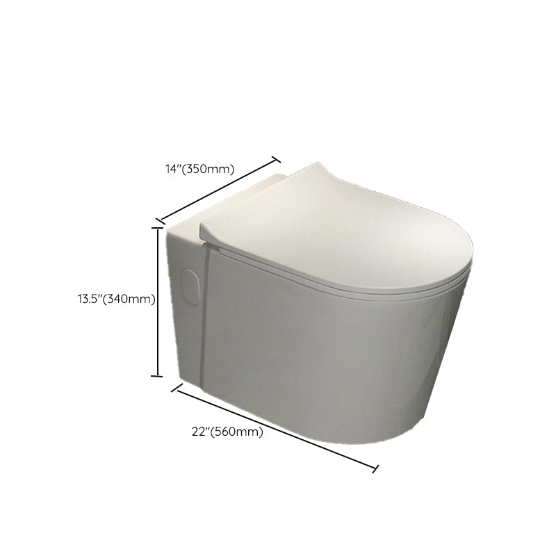 Modern Ceramic Flush Toilet White Wall Hung Toilet Bowl for Washroom