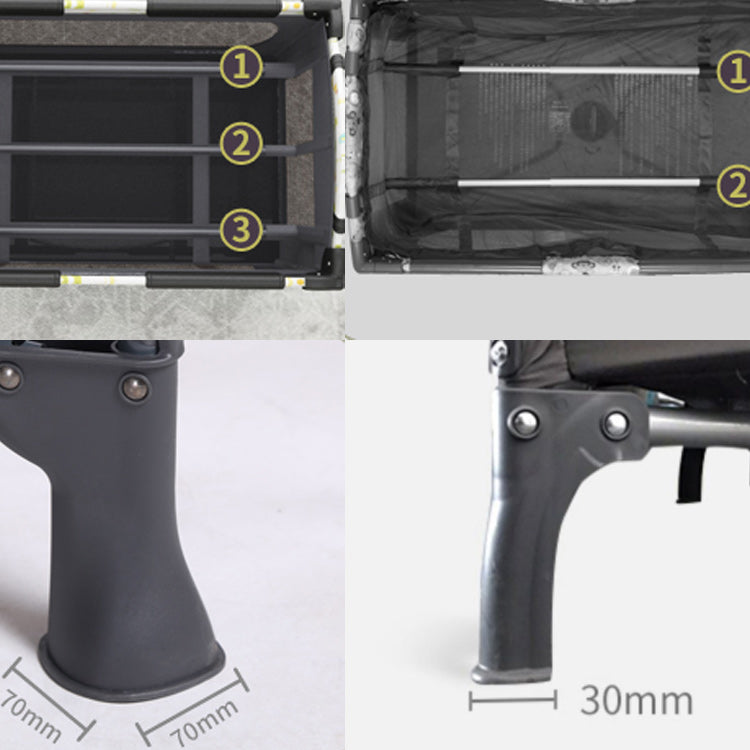 Standard Size Assembled Baby Crib Folding Crib with Guardrails