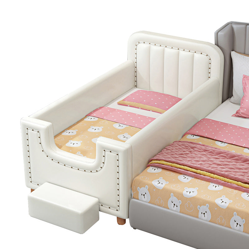 Wood Frame Nursery Bed White Baby Crib with Guard and Mattress