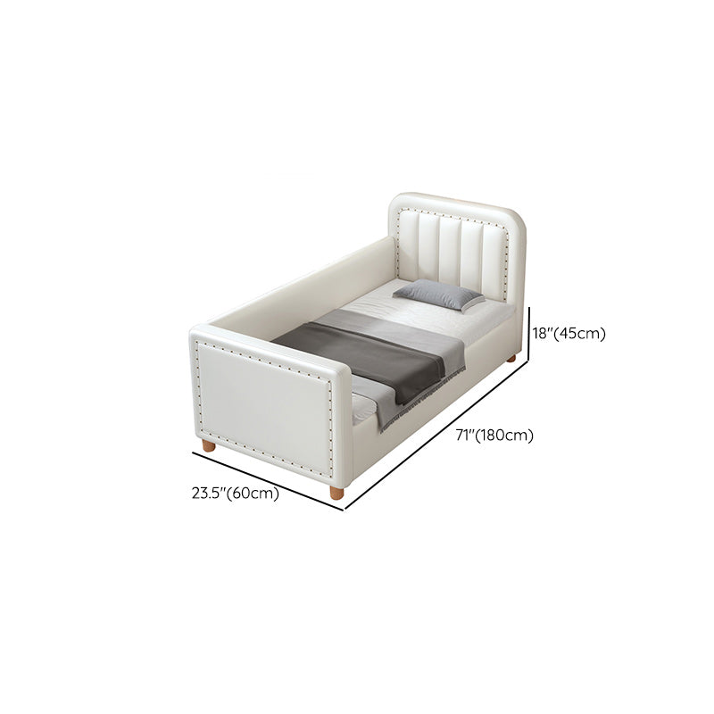 Wood Frame Nursery Bed White Baby Crib with Guard and Mattress