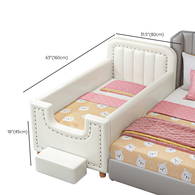 Wood Frame Nursery Bed White Baby Crib with Guard and Mattress