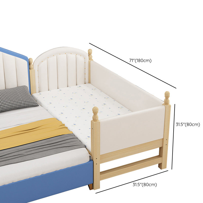 Wood Baby Crib with Mattress Modern Nursery Bed with Guardrail