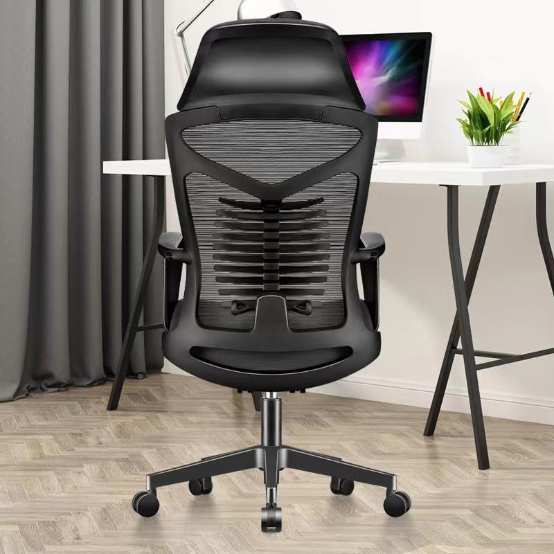 Fixed Arms Desk Chair Modern Adjustable Seat Height Swivel Chair with Footrest