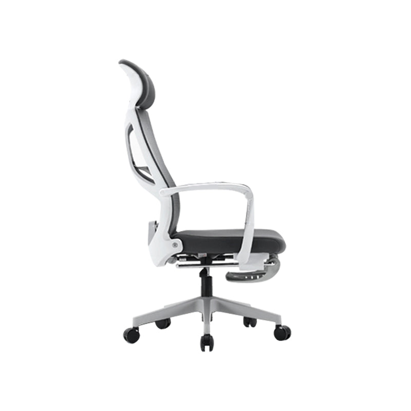 Fixed Arms Desk Chair Modern Adjustable Seat Height Swivel Chair with Footrest